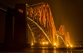 Bridges, Scotland, , Forth Bridge, Bridge, Edinburgh, Light, Night HD wallpaper