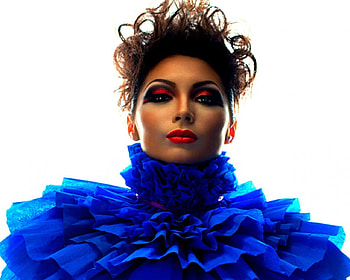 Fashion model, blue, makeup, fashion, model, face HD wallpaper