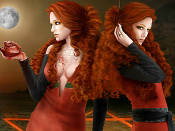 Fantasy Twins, ART, BEAUTY, ABSTRACT, REDHEADS HD wallpaper