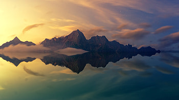 Beautiful Mountains Clear Reflection In Water, mountains, reflection, nature, water HD wallpaper