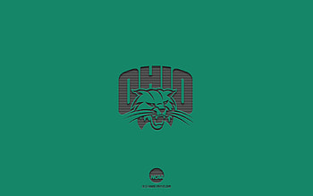 Ohio Bobcats, green background, American football team, Ohio Bobcats emblem, NCAA, Ohio, USA, American football, Ohio Bobcats logo HD wallpaper