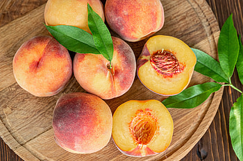 Fruits, Food, Leaves, Peaches, Ripe HD wallpaper