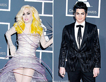 adam lambert and lady gaga at 52ng Grammz, ol, lol, oll HD wallpaper