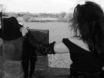 Will he return, girl, castle, female, countryside HD wallpaper