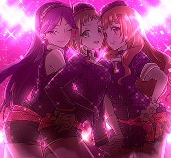 Love Live School Idol, black, glow, cute, long hair, beauty, lady, female, sweet, white, beautiful, pink, sweeet, anime, pretty, light, red, girls, friendship, women, lovely HD wallpaper