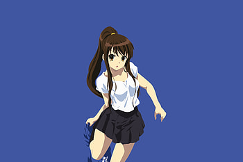 Cute, anime girl, minimal, Haruhi Suzumiya HD wallpaper