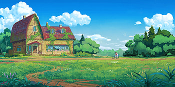 Summer, Art, Small House, Lodge, Path HD wallpaper