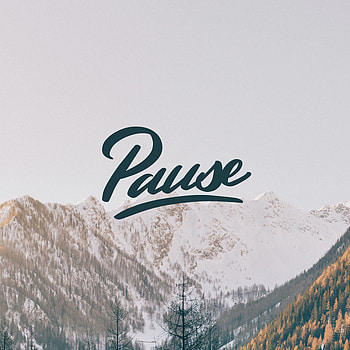 Mountains, Vertex, Words, Inscription, Tops, Pause HD phone wallpaper