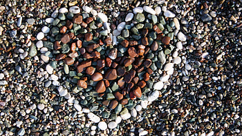 Stones, Macro, Form, Heart, Nautical, Maritime HD wallpaper