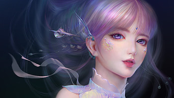 Mermaid, frumusete, jintao qin, gorgeous, girl, summer, superb, pink, fantasy, face, vara, siren HD wallpaper