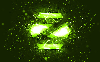 Zorin OS lime logo, , lime neon lights, Linux, creative, lime abstract background, Zorin OS logo, OS, Zorin OS HD wallpaper