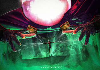 Spider Man Far From Home And Mysterio Art, spiderman-far-from-home, movies, 2019-movies, superheroes, mysterio, spiderman HD wallpaper