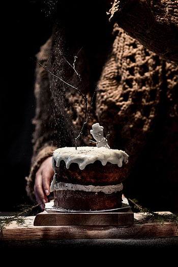 Food, Desert, Snowman, Powder, Cake, Decoration HD phone wallpaper