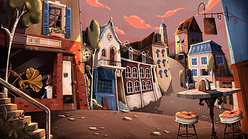 City, Art, Street, Shops HD wallpaper