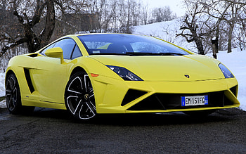 Winter, Lamborghini Gallardo HD wallpaper