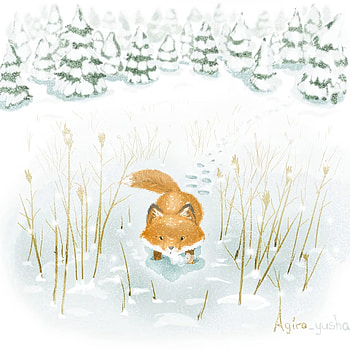 Winter, Art, Snow, Fox HD phone wallpaper