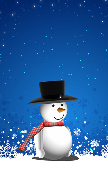 Snowman, anime christmas HD phone wallpaper
