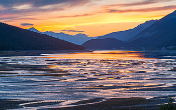 Nature, Water, Sunset, Coast, Hills HD wallpaper