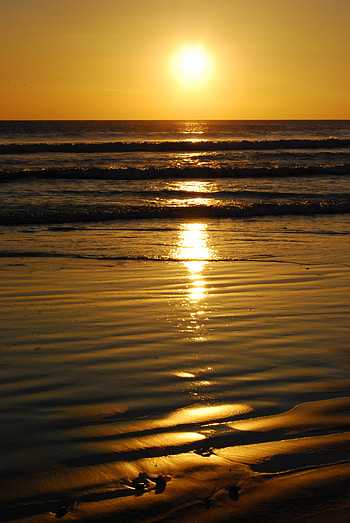 Nature, Sunset, Sea, Sun, Sand, Horizon HD phone wallpaper