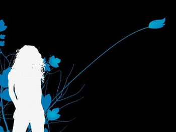 Silhouette and flowers, abstract, silhouette HD wallpaper