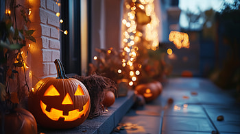 Spooky Jack-o'-Lantern: Halloween Decoration, jack-o'-lantern, halloween decorations, halloween, pumpkin, christmas ornaments HD wallpaper