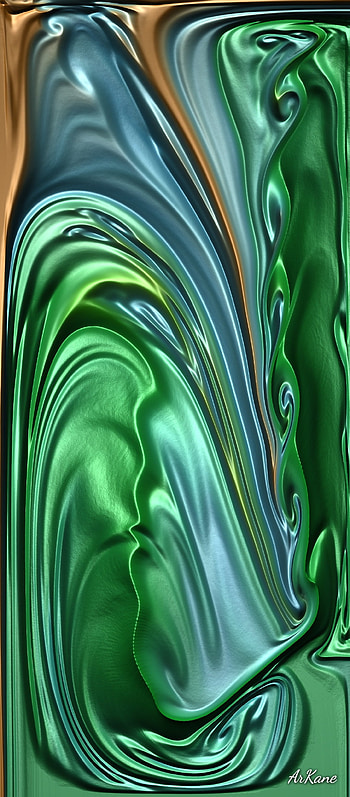 Silk Leaf2, green, liquid, abstract, flow HD phone wallpaper