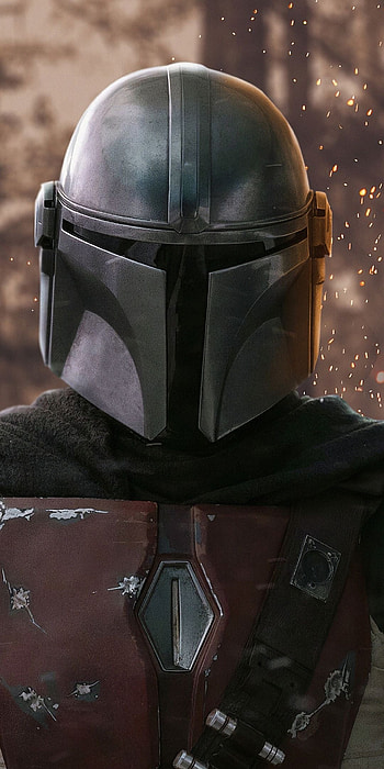 Mandalorian soldier artwork, Stunning visuals, Star Wars-themed, TV series background HD phone wallpaper