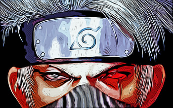Kakashi Hatake, vector art, Naruto, Sharingan, portrait, Hatake Kakashi, manga, samurai, Naruto characters, Kakashi Hatake Naruto HD wallpaper