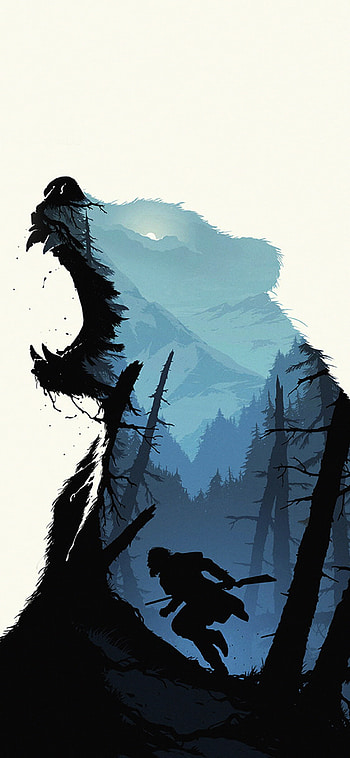 Revenant DiCaprio poster, Film art, Bear , Dramatic visuals HD phone wallpaper