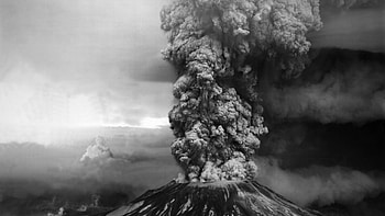 mount st helens eruption, black and white, volcano, eruption, sream, mountain HD wallpaper