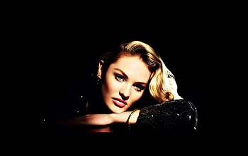 Candice Swanepoel, black, model, blonde, girl, woman HD wallpaper