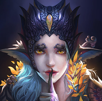 Shhh, fairy, art, fantasy, yellow, face, yoake, girl, queen HD wallpaper