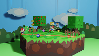 Paper Mario: Color Splash Ultra – Vibrant Game World Scene, video game HD wallpaper