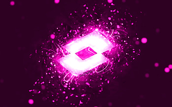 Lotto purple logo, , purple neon lights, creative, purple abstract background, Lotto logo, brands, Lotto HD wallpaper