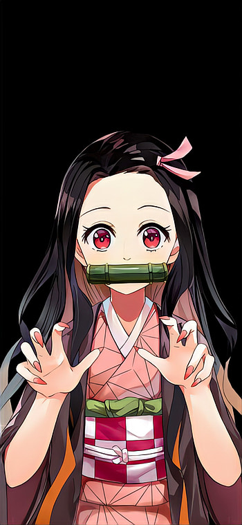Nezuko, finger, hair HD phone wallpaper