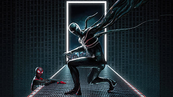 Spiderman And Venom In Spider Man 2, marvels-spider-man-2, spider-man-2, spiderman, 2023-games, ps5-games, games HD wallpaper