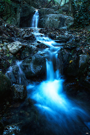 Nature, Stones, Twilight, Waterfall, Flow, Dusk, Stream HD phone wallpaper