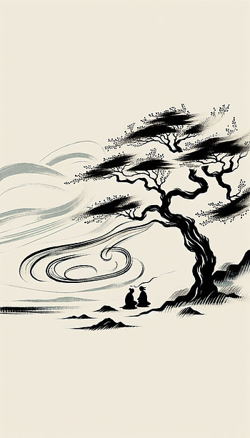 Soulmate Silhouette Tree, tree, landscape, minimalist HD phone wallpaper
