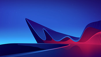 Neon Wave Architecture HD wallpaper