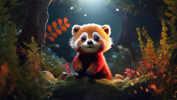Red Panda Cute, panda, animals, cute, ai, artist, artwork, digital-art HD wallpaper