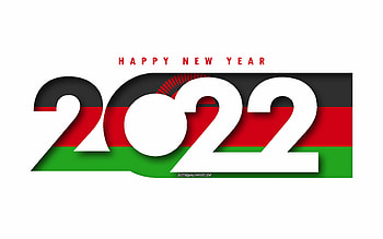 Happy New Year 2022 Malawi, white background, Malawi 2022, Malawi 2022 New Year, 2022 concepts, Malawi, Flag of Malawi HD wallpaper