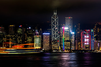 Cities, Night, Shore, Bank, Skyscrapers, Hong Kong, Hong Kong S.a.r HD wallpaper