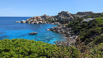 Santa Teresa di Gallura, Sardinia, Italy, sea, plants, coast, mediterranean, landscape, trees, rocks, stones HD wallpaper