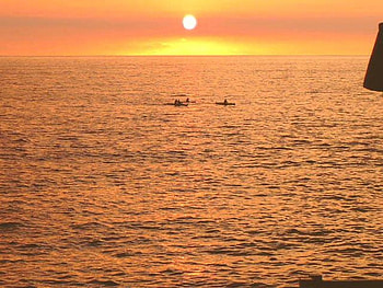 Sunset @ Kona, Hi, orange, water, pacific, sunset HD wallpaper