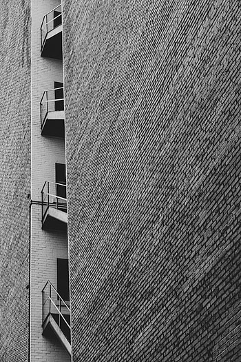 Building, Dark, Bw, Chb, Facade, Brick Wall HD phone wallpaper