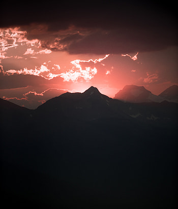 Clouds, Mountain, Dark, Outlines, Darkness HD phone wallpaper