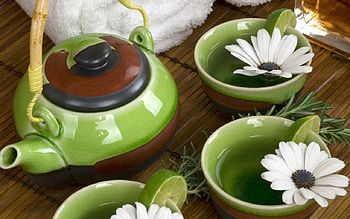 Tea Time, flowers, cup, green, enjoy HD wallpaper