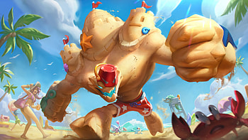 Malphite in : A Beach Bash Adventure, Video Game, League Of Legends, Malphite (League Of Legends) HD wallpaper