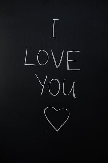 A simple 'I Love You' handwritten on a chalkboard with a heart symbol. HD phone wallpaper