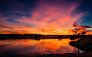 Texas Sunset, Lake, sky, water, reflections, colors HD wallpaper